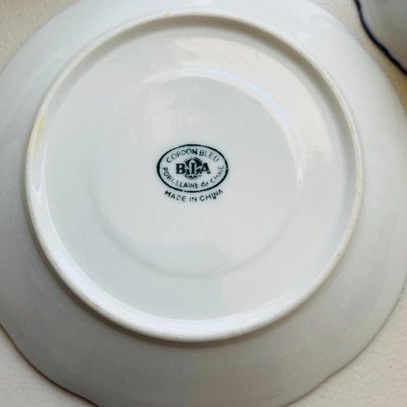 Vintage Cordon Blue Porcelain Blue Goose Demitasse Cup Saucer Set of 3 - Picture 8 of 9